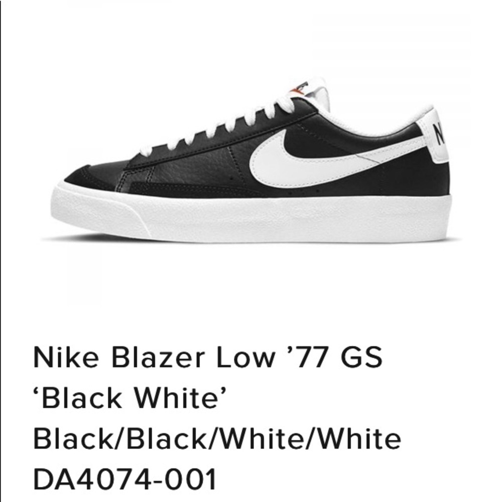 Nike Blazer Low '77 Suede Black/White-White Youth 6.5 streetwear Gym sportswear - Picture 14 of 14